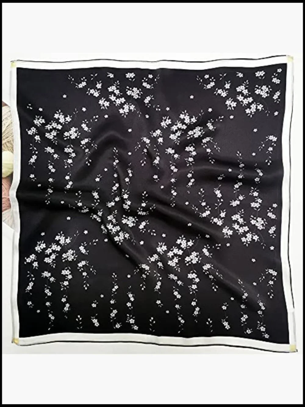 Mulberry Silk Scarf Square Bandana - Lightweight Hair Scarf for Sleeping 21x21